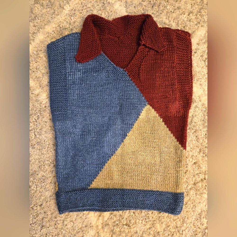 Handmade knitted sleeveless sweater